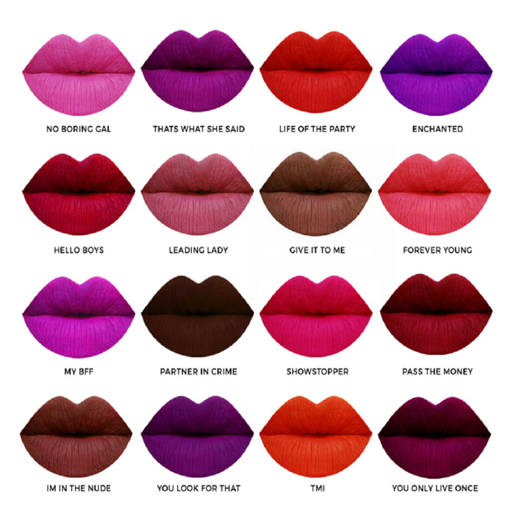 Jenner Lip Color Chart