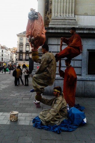 Street performers in Brussels
